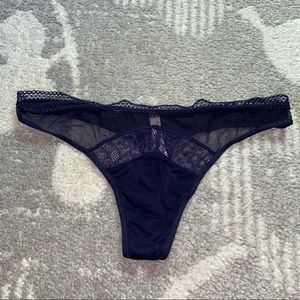 Victoria’s Secret Body by Victoria Lace Navy Blue Panty Thong